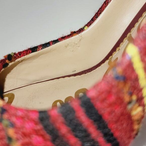 Sam Edelman Hazel Pointed Toe Pumps in Red Multi, sz 8 Wide - Picture 12 of 12